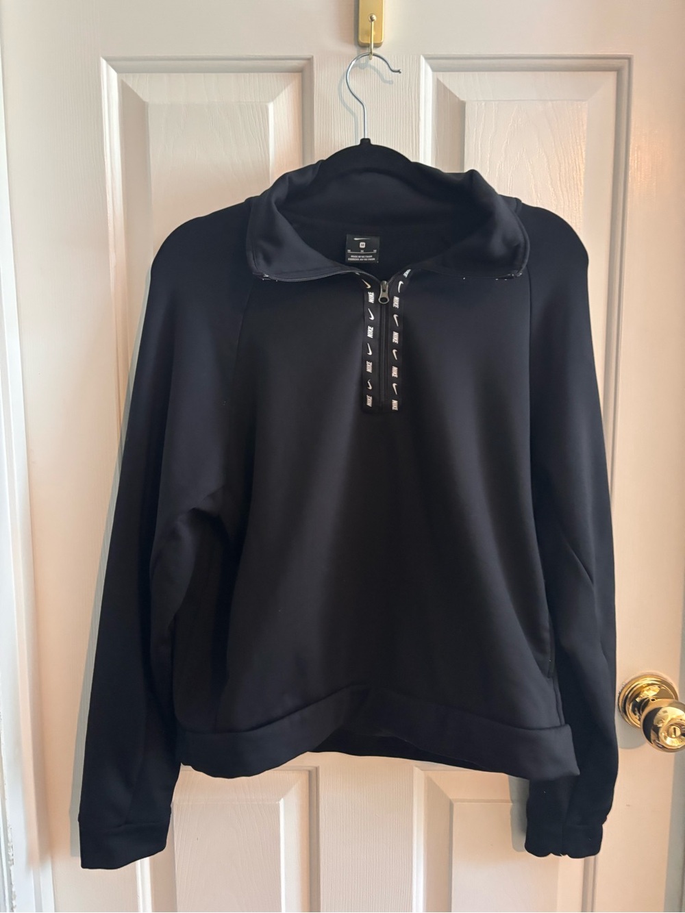 Nike Black Quarter-Zip with Logo Tape